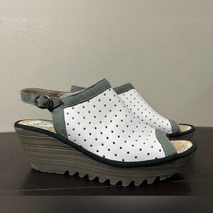 Fly London "Yile" Perforated Leather Wedge Size  7.5-8